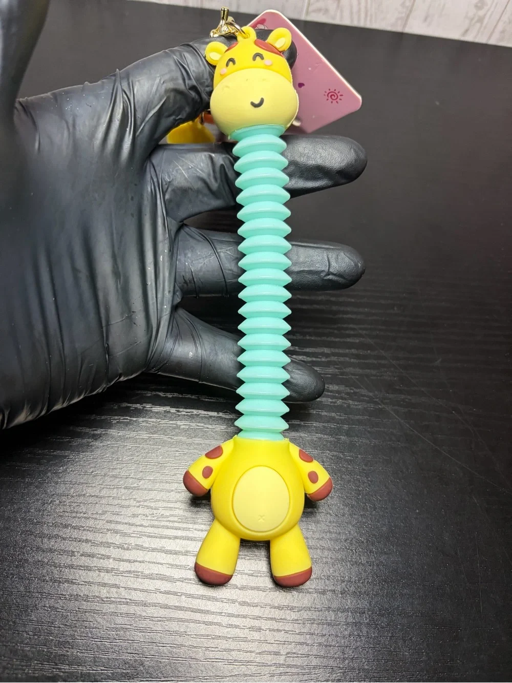 Cute Giraffe Keychain/Bag Charm Toy Cute With Stretchy Neck- Clip-On- Fidget Toy